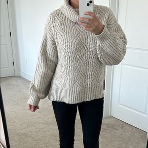 Women’s Target oversized small Cozy knit Turtleneck Sweater grey